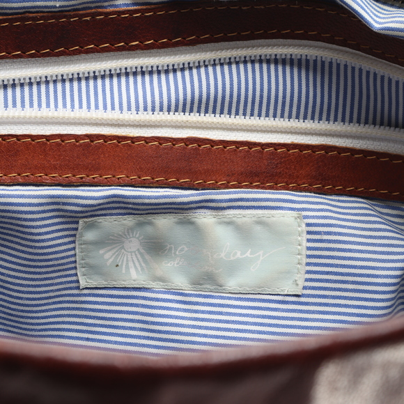 Noonday Collection Leather Handbag Purse Shoulder Boho Bag 6x11x11 Brown - Picture 7 of 15